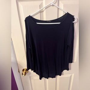 Paper moon navy blue cold shoulder long sleeve top